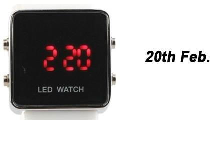 LED Watch with Mirror interface black 4