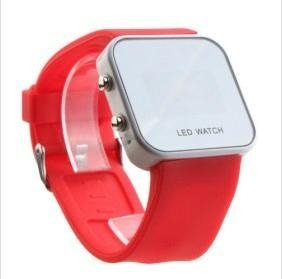 LED Watch with Mirror interface Red 3