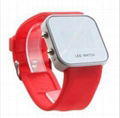 LED Watch with Mirror interface Red 3