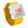 LED Watch with Mirror interface yellow