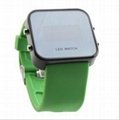 LED Watch with Mirror interface green