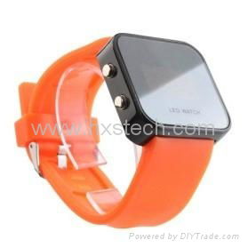 LED Watch with Mirror interface orange 2