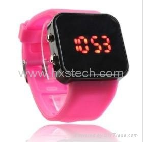 LED Watch with Mirror interface orange 3