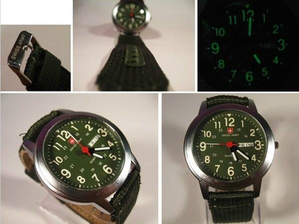 Swiss design army watch glow watch with calendar quartz watch 4