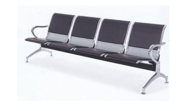 4-Seats Aluminum Alloy China Airport Waiting Chair with Partly Cushion Covered