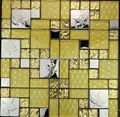 Stainless steel gold foil glass Mosaic