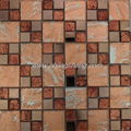 Stainless steel gold foil glass Mosaic