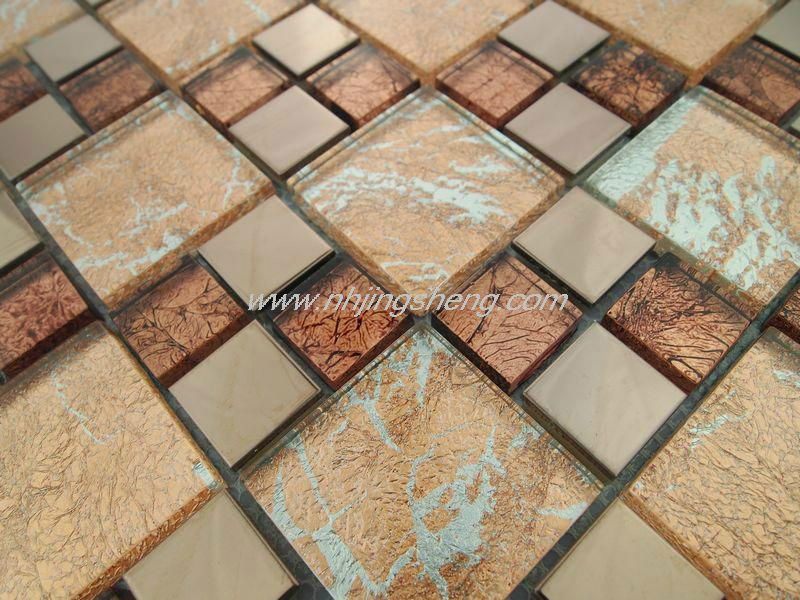 Stainless steel gold foil glass Mosaic 2