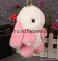 Popular Cute Real Rex Rabbit Fur Rabbit Plush Keychain 2