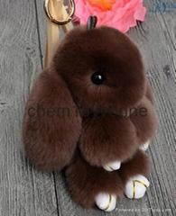 Popular Cute Real Rex Rabbit Fur Rabbit Plush Keychain