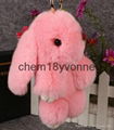 Popular Cute Real Rex Rabbit Fur Rabbit Plush Keychain 3