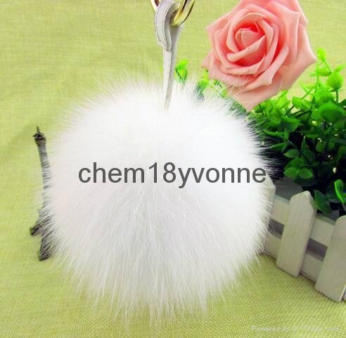 Hebei wholesale fur pom poms keychain rabbit fur balls rex rabbit fur ball charm 2