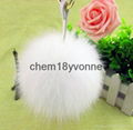 Hebei wholesale fur pom poms keychain rabbit fur balls rex rabbit fur ball charm 2