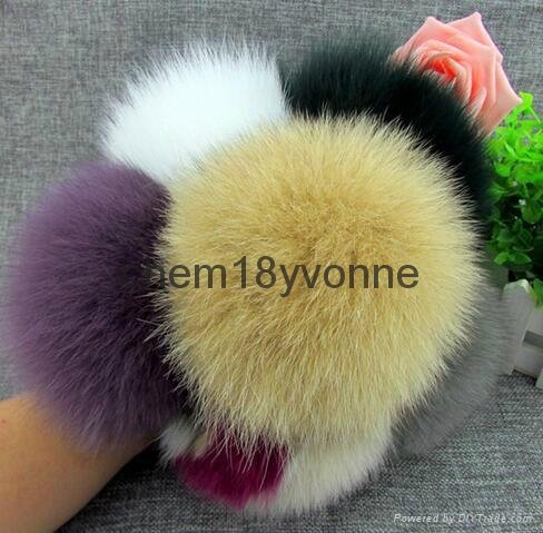 Hebei wholesale fur pom poms keychain rabbit fur balls rex rabbit fur ball charm 5