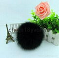 Hebei wholesale fur pom poms keychain rabbit fur balls rex rabbit fur ball charm 5