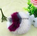 Hebei wholesale fur pom poms keychain rabbit fur balls rex rabbit fur ball charm 4