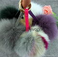 Hebei wholesale fur pom poms keychain rabbit fur balls rex rabbit fur ball charm 1