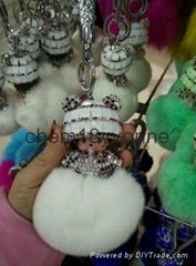 Top quality rabbit fur~~ Wholesale cute rabbit fur keychains for car keys