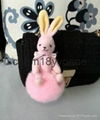 Top quality rabbit fur~~ Wholesale cute rabbit fur keychains for car keys 2