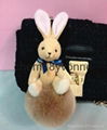 Top quality rabbit fur~~ Wholesale cute rabbit fur keychains for car keys 4