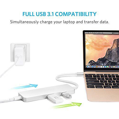 2018 newest Hub Adapter USB-C Ports Cable+Power Delivery PD Charging type C port 2