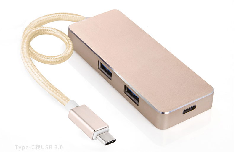 USB C HUB Premium Type USB C Adapter with 3.0 Ports SD MicroSD Card Reader