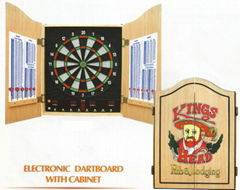 Electronic dartboard with cabinet