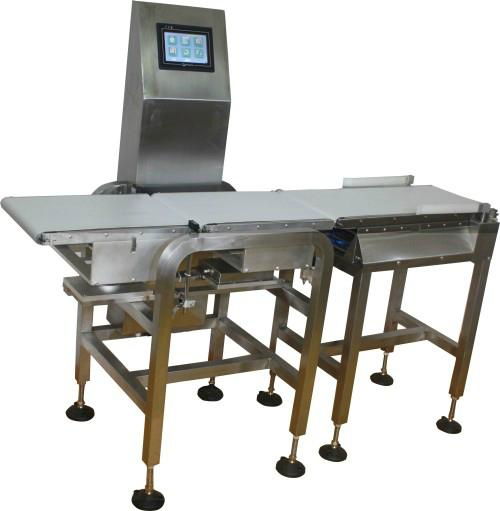 stainless steel high speed check weigher with pusher, swing arm rejector