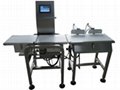 stainless steel high speed check weigher with pusher, swing arm rejector