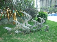 不鏽鋼飛魚雕塑