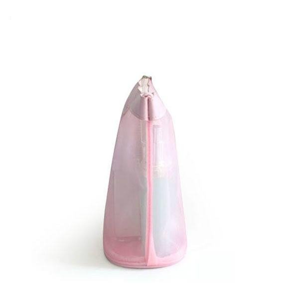 Custom Pink travel mesh cosmetic bag makeup bag 2