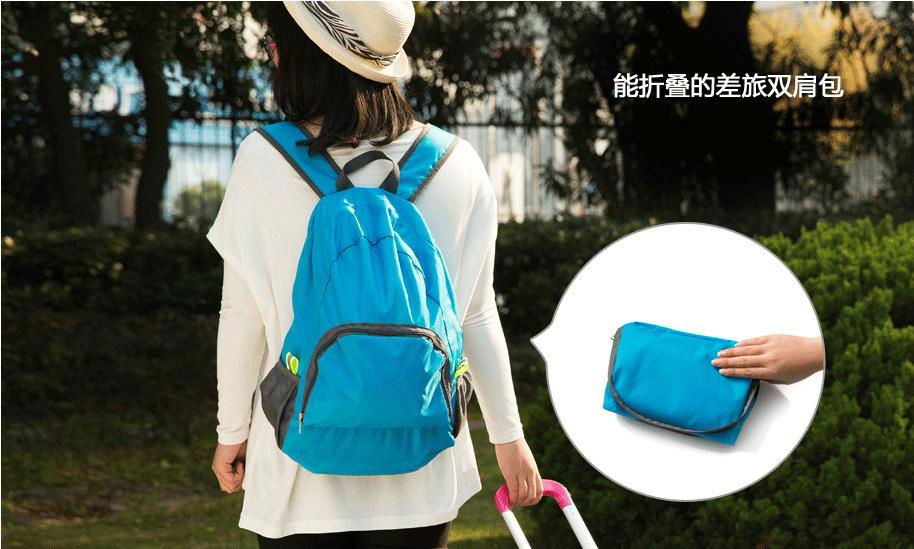 Polyester foldable travel backpack travel bags storage bag 4