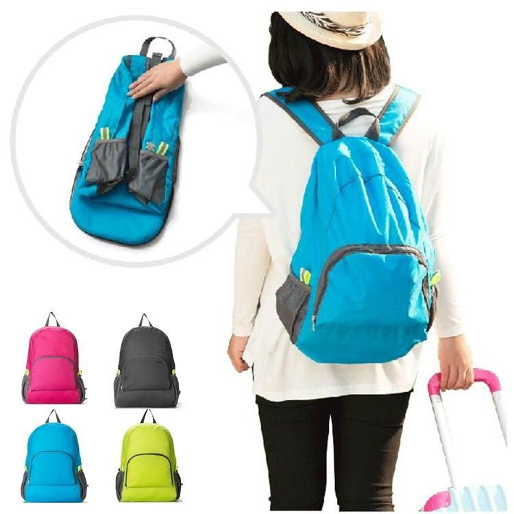 Polyester foldable travel backpack travel bags storage bag