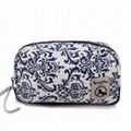 Cotton printed floral cosmetic bags