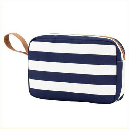 Printed stripe cosmetic bags makeup bags