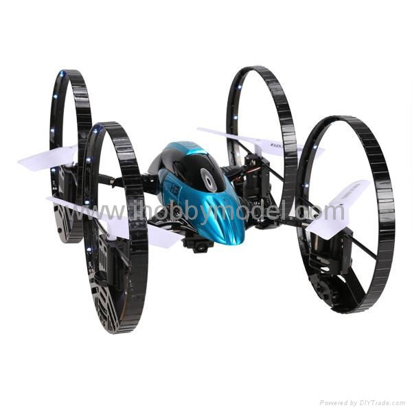 RC Quadrocopter with LED light ,2.4Ghz  RTF version,air & land mode,HD camera  2