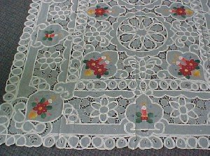 embroideried cutwork tablecloth ,X-Mas tablecloth