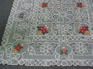 embroideried cutwork tablecloth ,X-Mas tablecloth