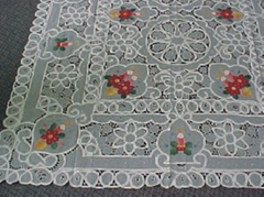 embroideried cutwork tablecloth ,X-Mas tablecloth