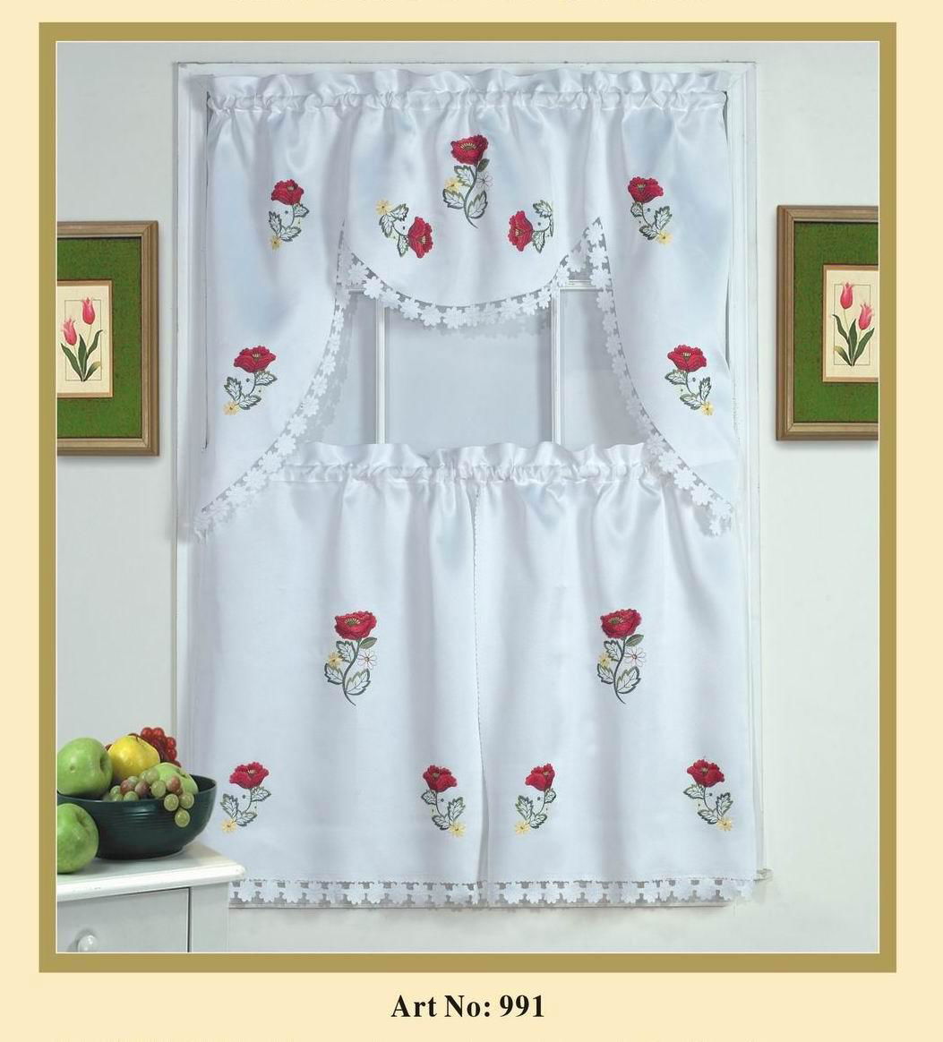 embroidered kitchen curtain