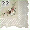 crochet with ribbon embroideried tablecloth