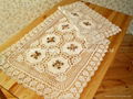 ribbon embroideried with crochetlace tablecloth 1