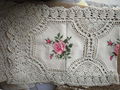 christms  cross stitch tablecloth with embroidery with lace 3