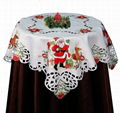  cross stitch tablecloth with embroidery with polyester  lace