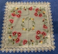 flower  cross stitch tablecloth with embroidery with lace 4