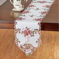 flower  cross stitch tablecloth with embroidery with lace 5