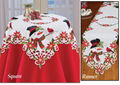 christmas embroidered tablecloth with cutwork