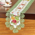 tablerunner with embroidery with lace