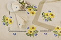 hand embroideried linen tablecloth