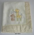 Children Fleece Blanket with Embroidery Picture